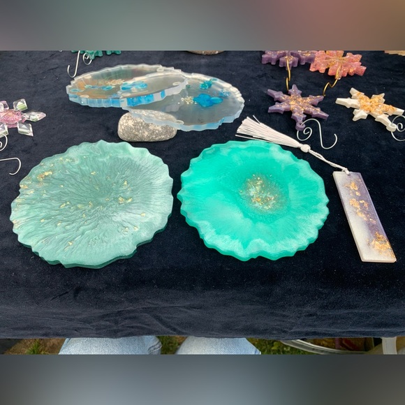 Gemstone Coaster - agate shape in various colours - Picture 11 of 11